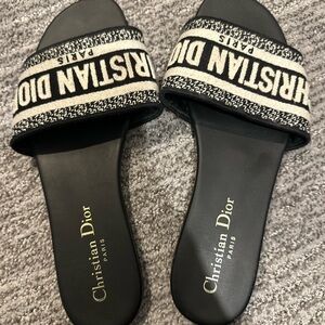 Dior Black and Cream Women's Sandals